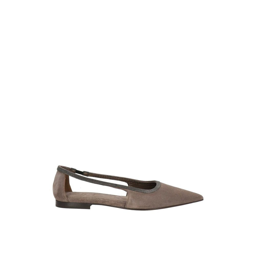 Gray Leather Mules