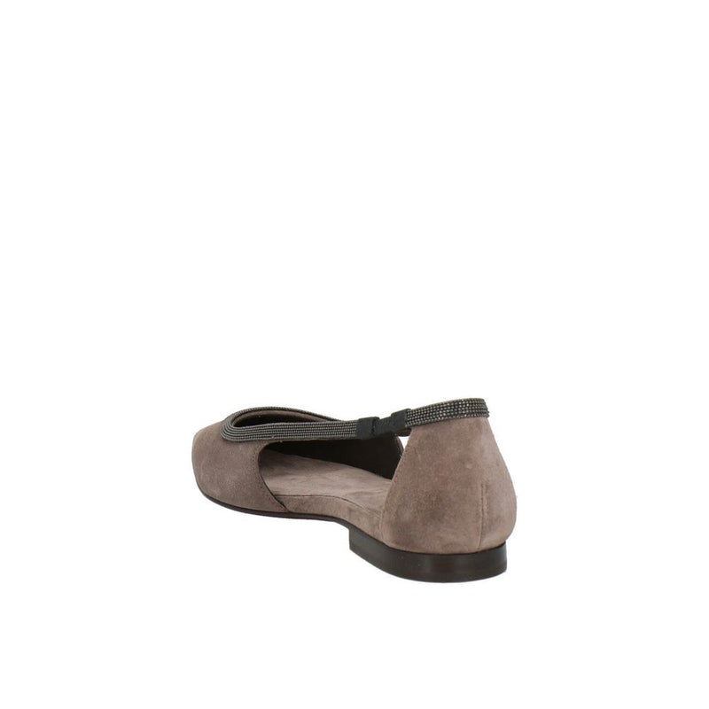 Gray Leather Mules