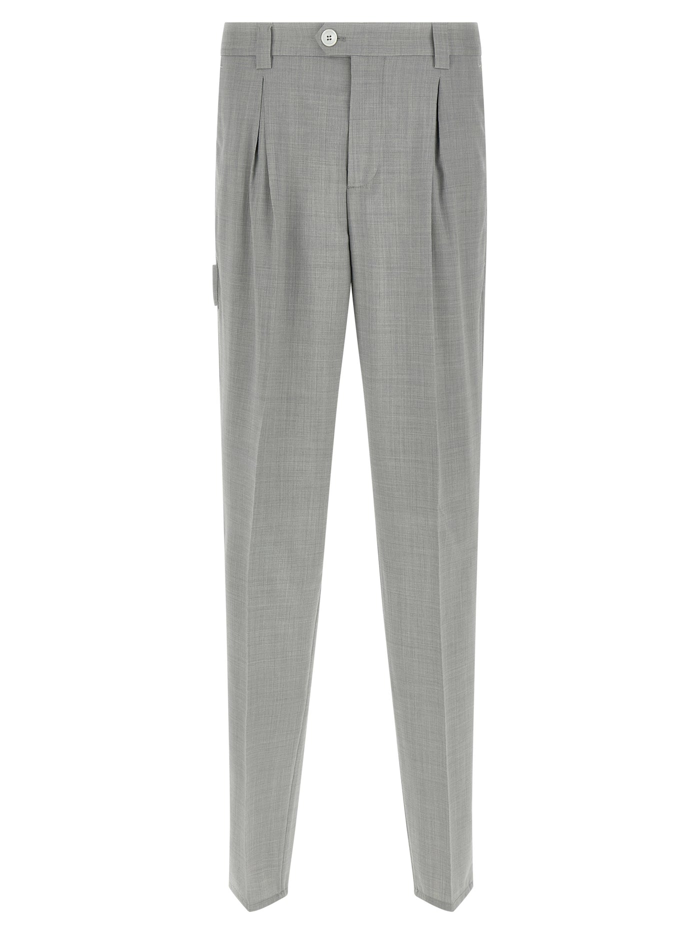 Gray Virgin Wool Dress Pants