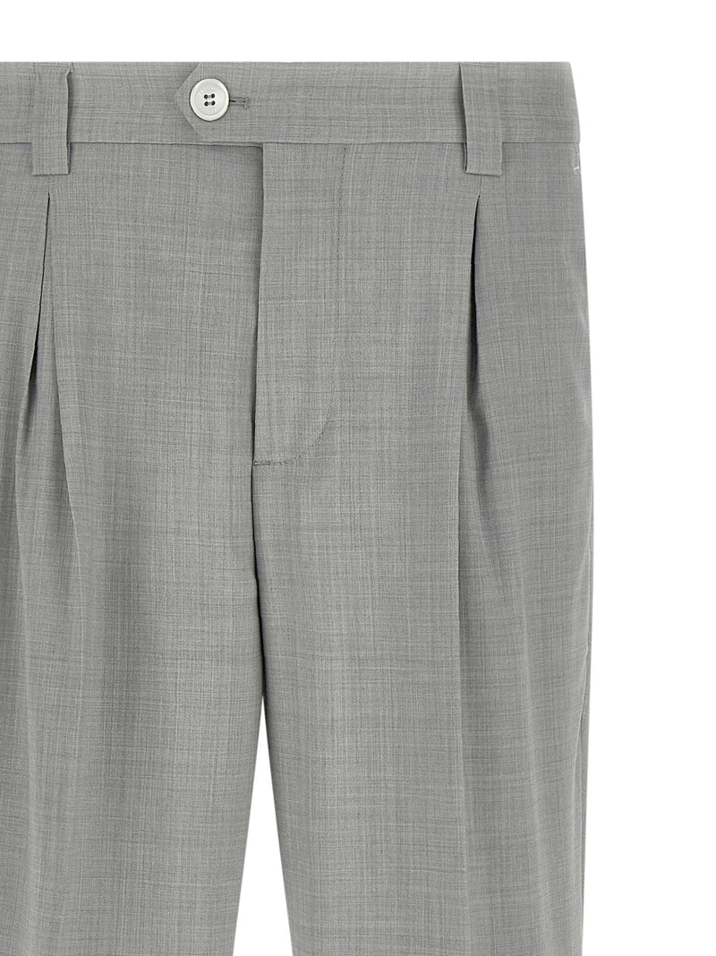 Gray Virgin Wool Dress Pants