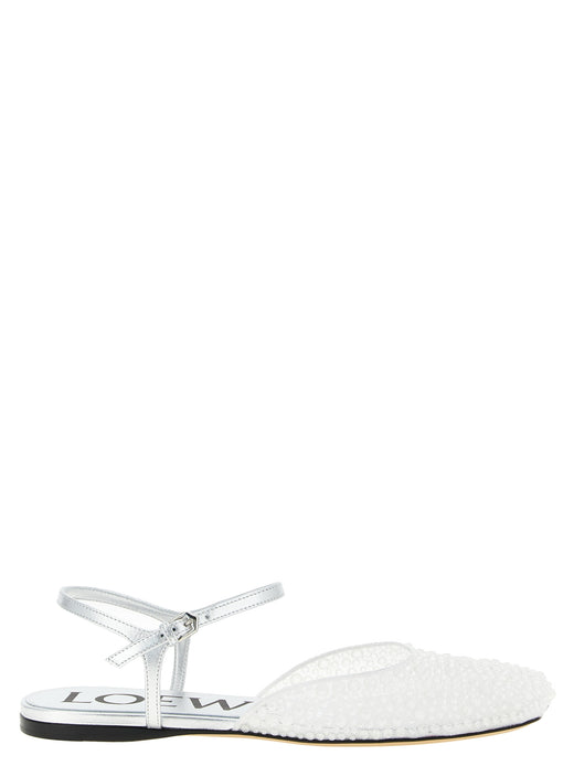 White Polyamide Ballet Flats