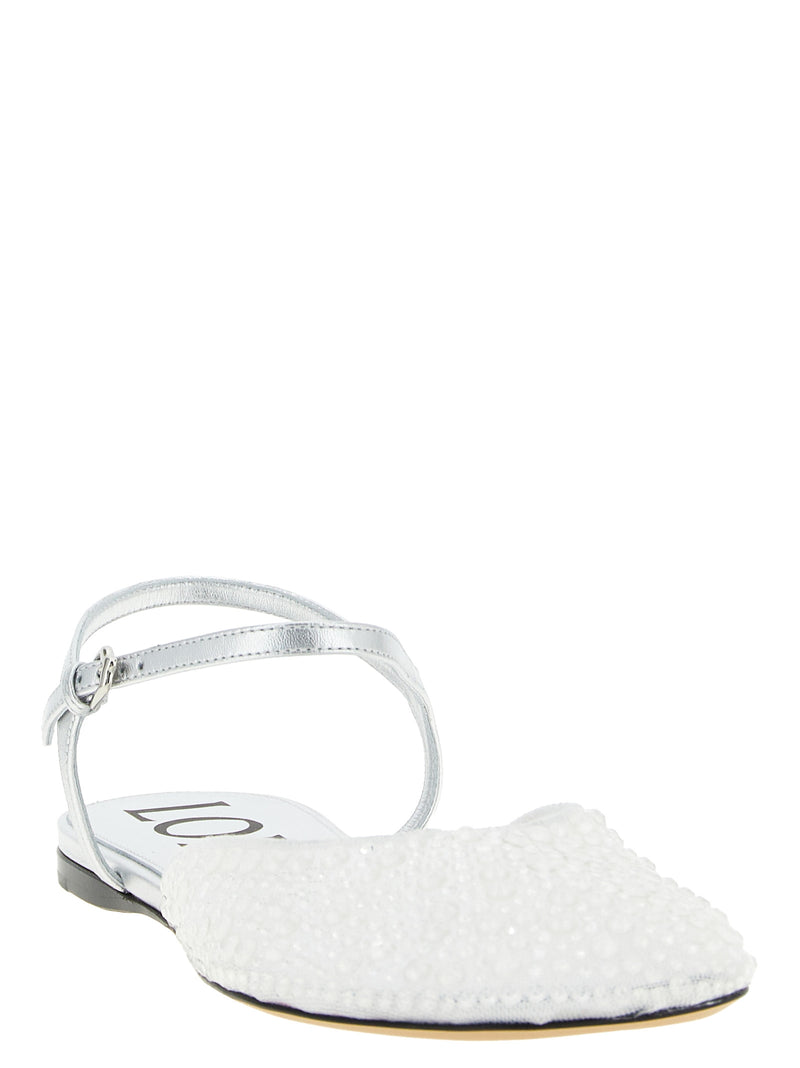 White Polyamide Ballet Flats