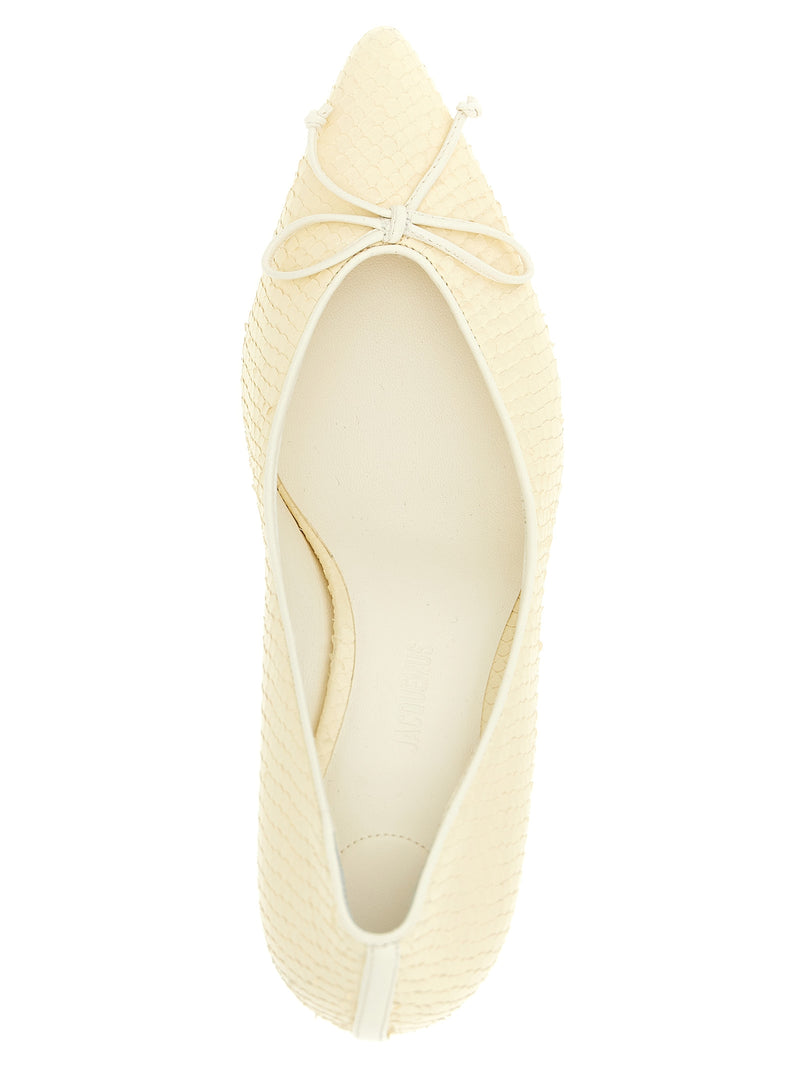 Beige Calfskin High Heel Pumps