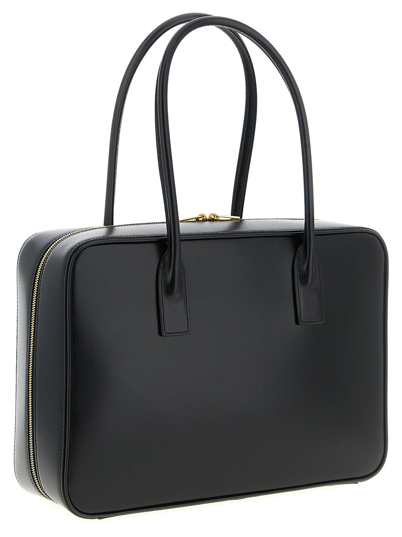 Black Calfskin Shoulder Bag