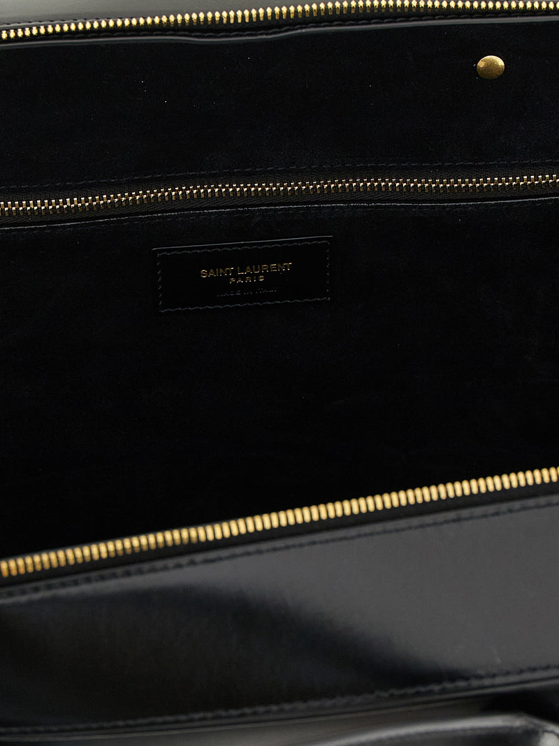 Black Calfskin Shoulder Bag