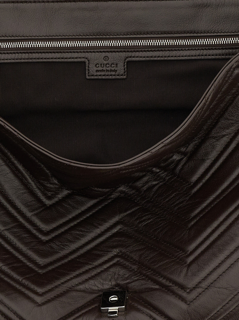 Brown Calfskin Shoulder Bag