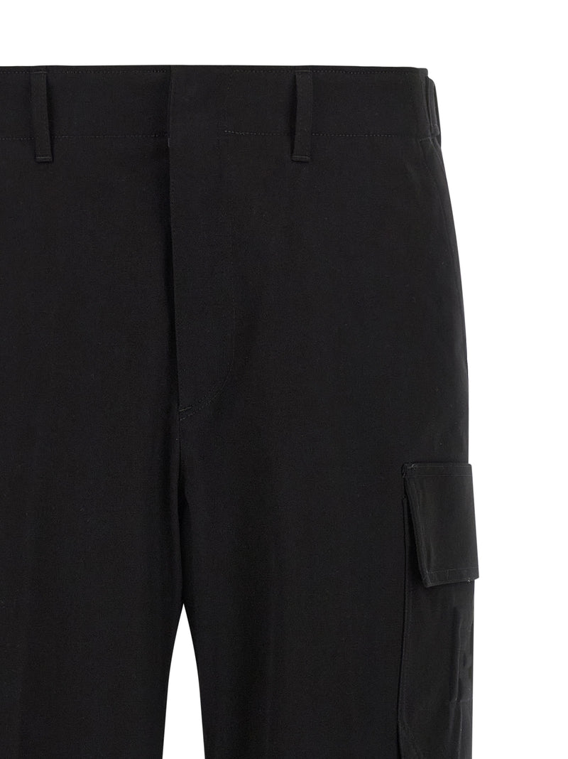 Black Cotton Cargo Pants