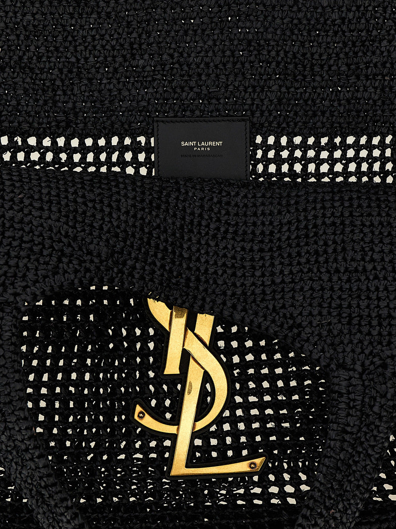 Black Raffia Tote Bag