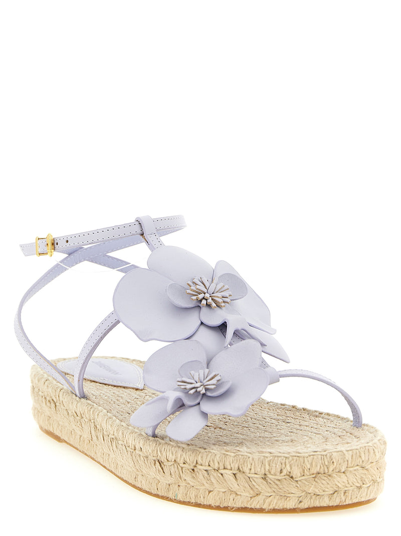 Purple Cowhide Flat Sandals