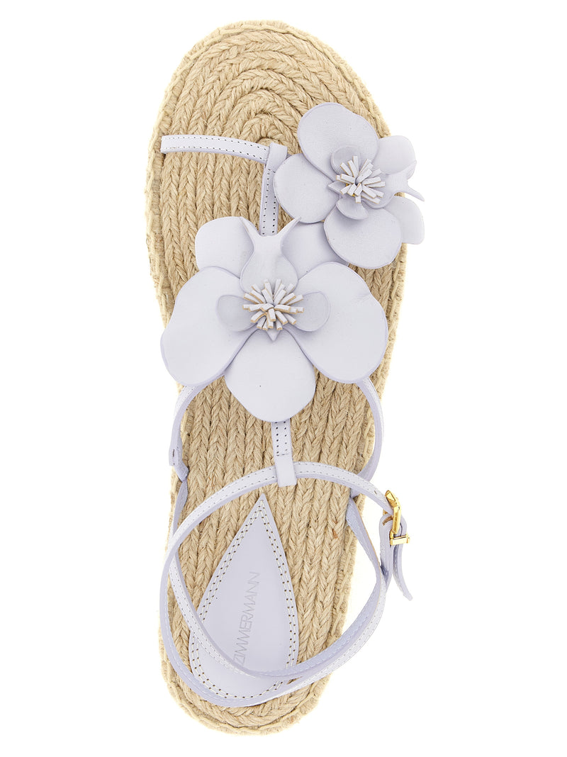 Purple Cowhide Flat Sandals