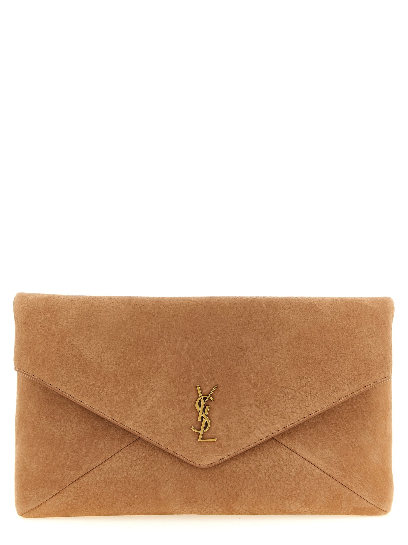Brown Lamb Leather Clutch Bag