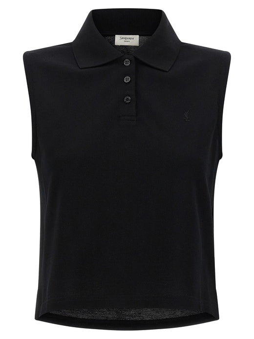 Black Cotton Polo Shirt
