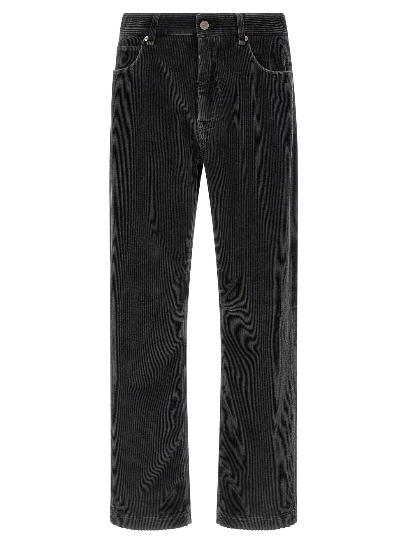 Gray Cotton Casual Pants