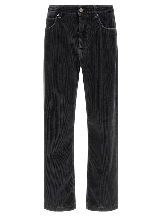 Gray Cotton Casual Pants