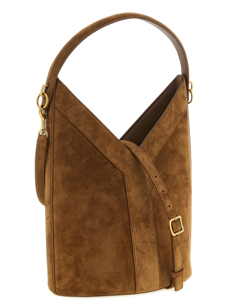 Brown Calfskin Shoulder Bag