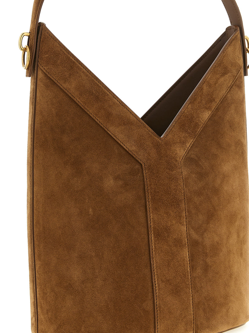 Brown Calfskin Shoulder Bag