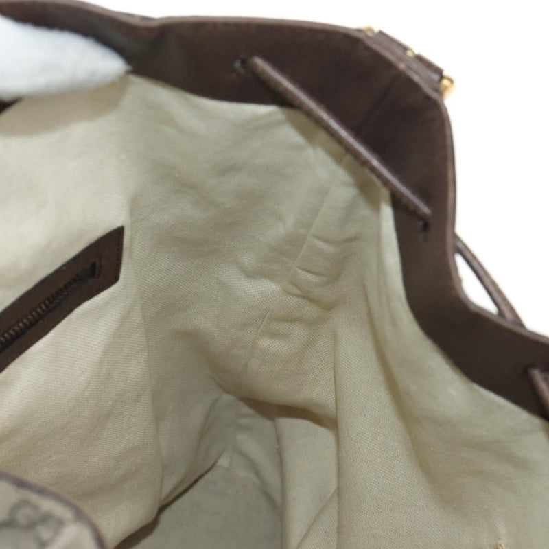 Gucci Neo Vintage Drawstring Bucket Gg Coated Canvas Beige Bag