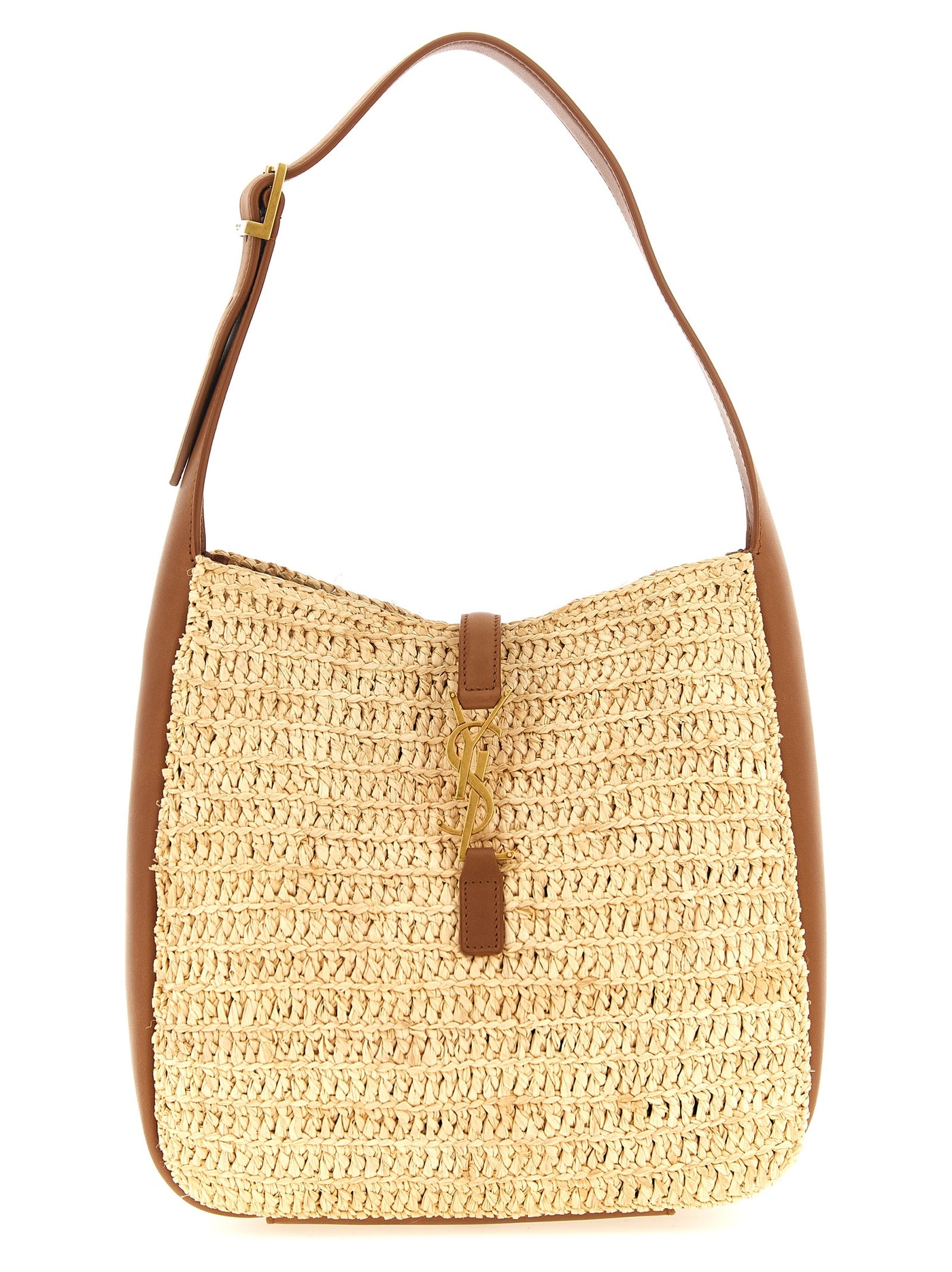 Beige Raffia Shoulder Bag