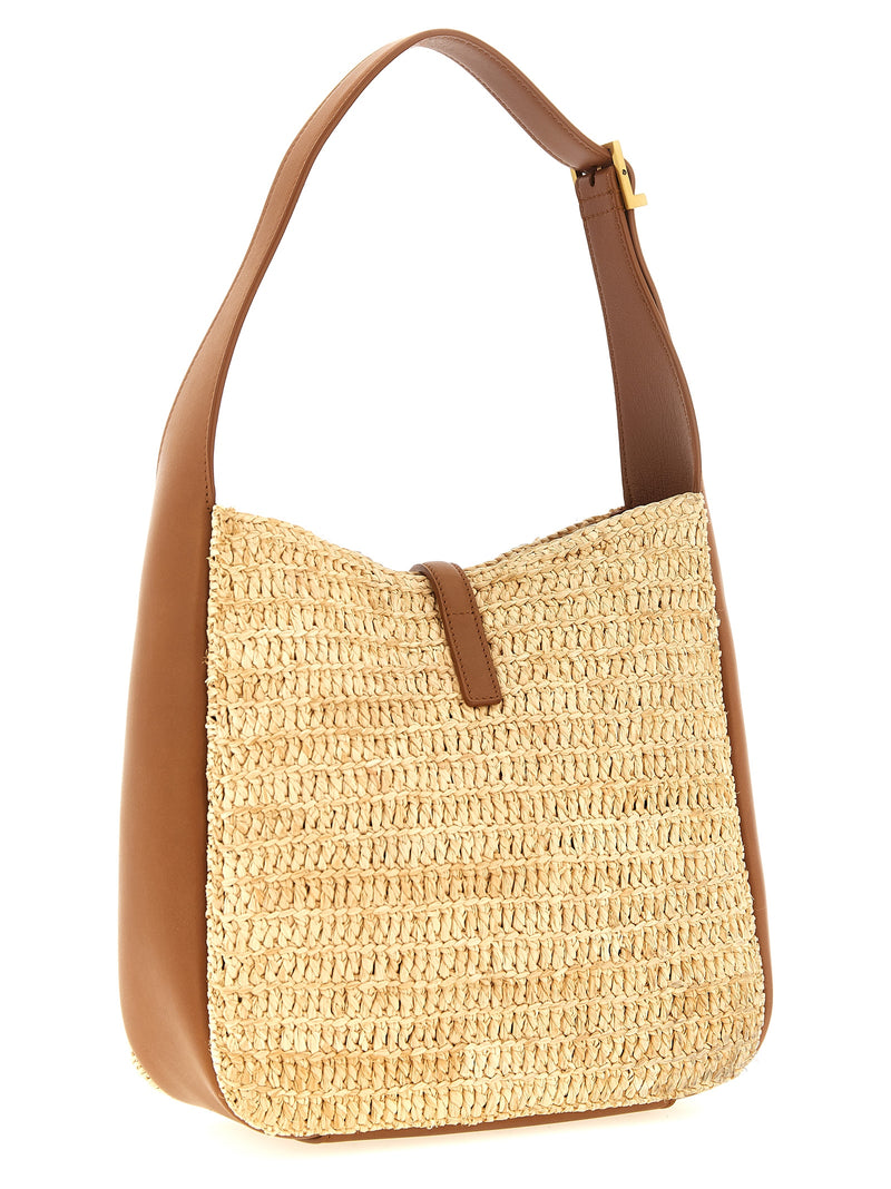 Beige Raffia Shoulder Bag