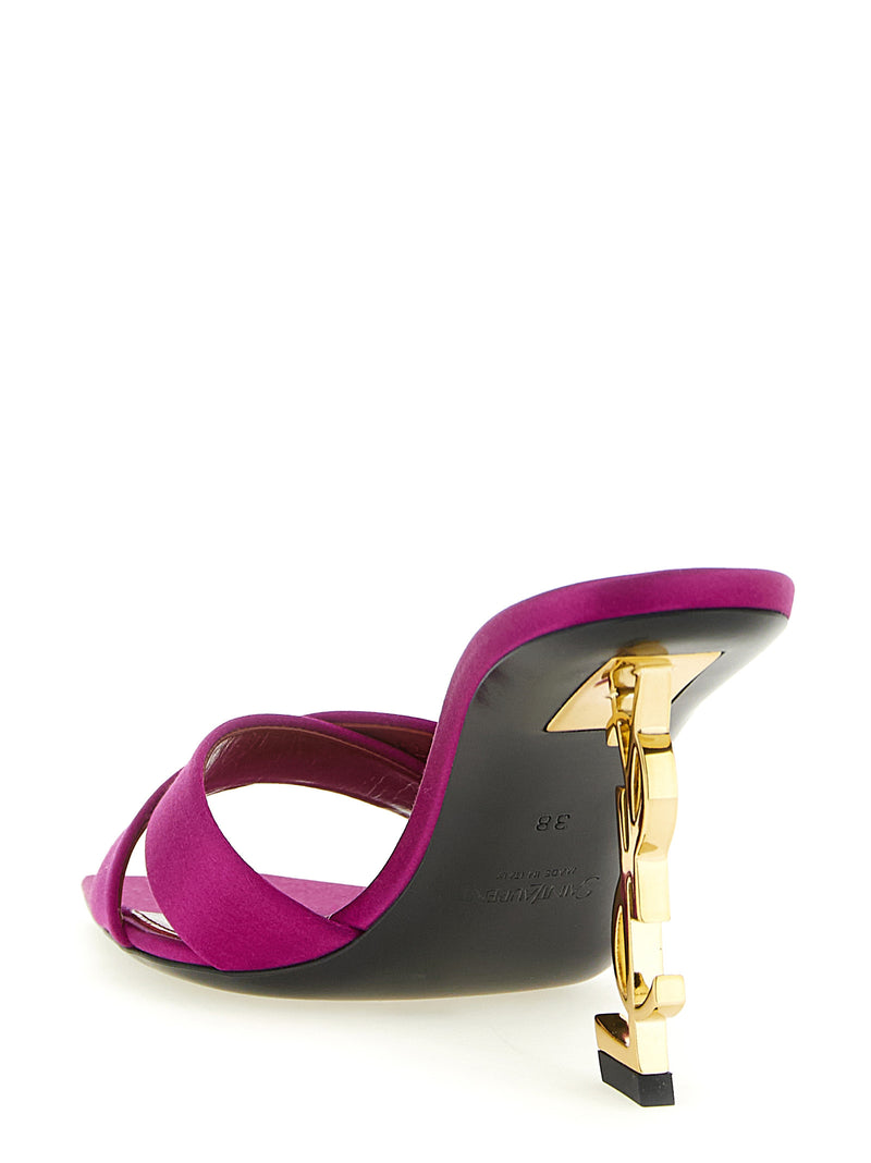 Fuchsia Viscose Stiletto Heel Sandals