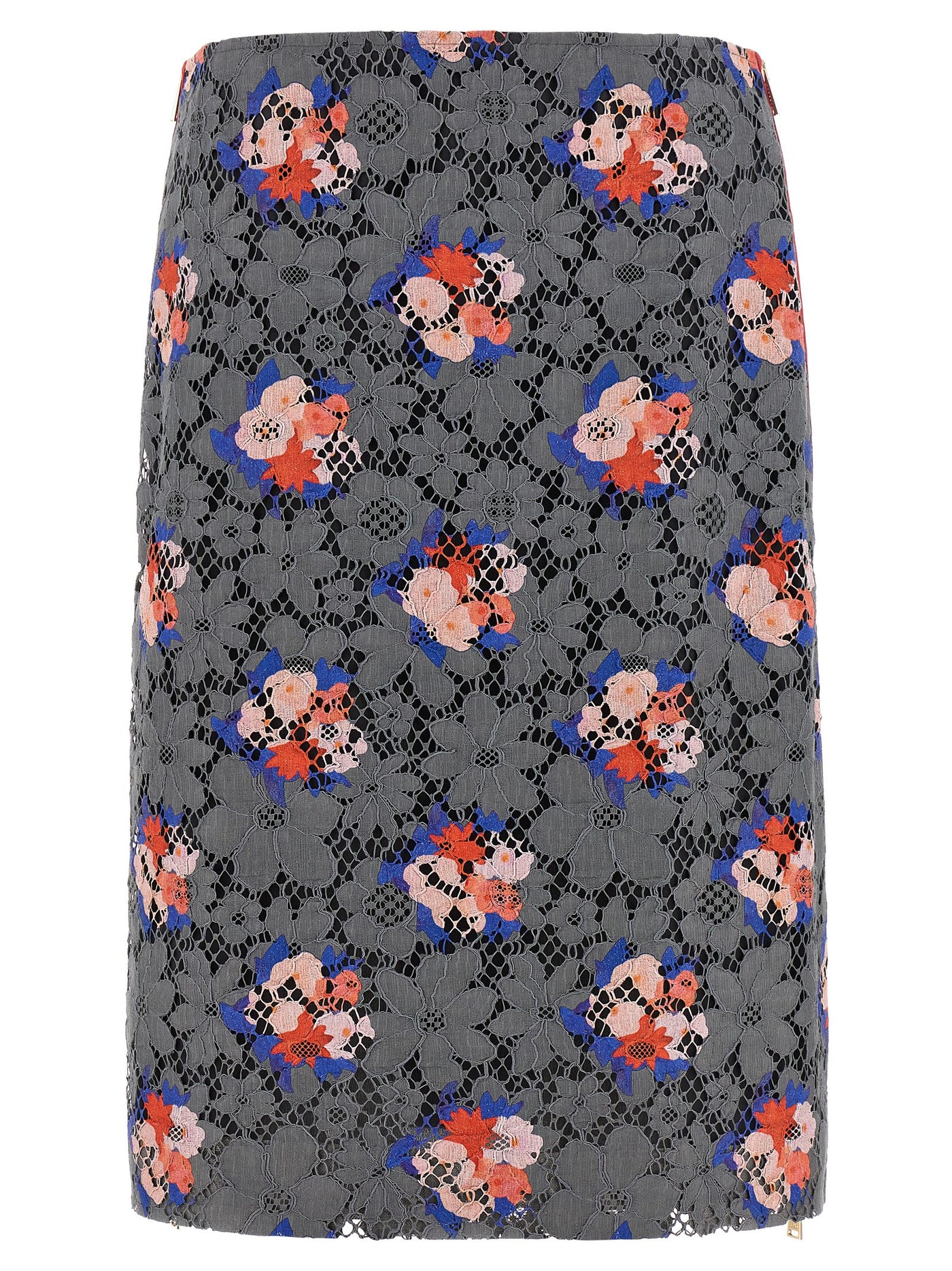 Gray Cotton Midi Skirt
