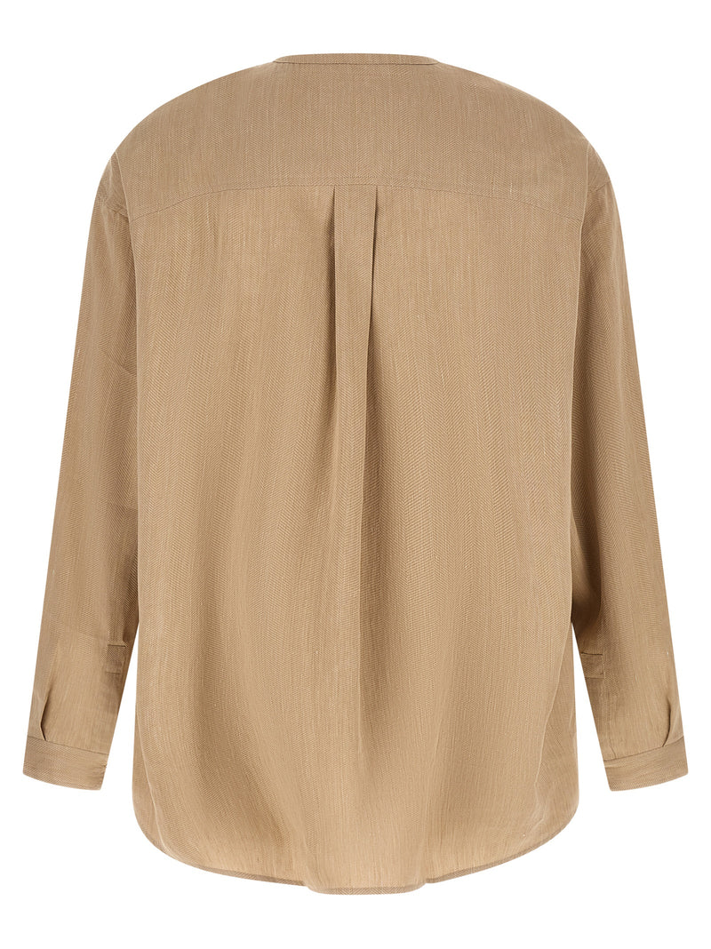 Beige Linen Blouse
