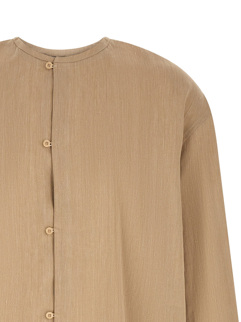 Beige Linen Blouse