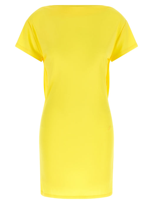Bicolor Viscose Short Dress