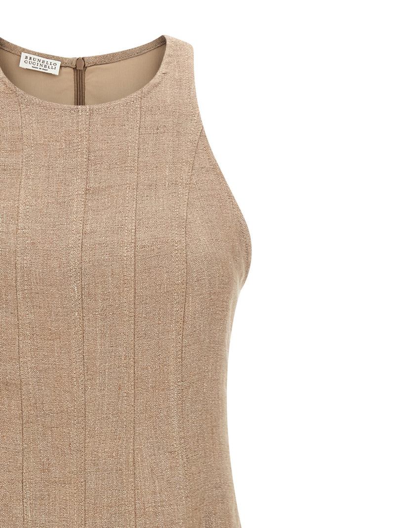 Beige Linen Long Dress