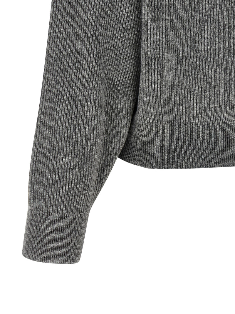 Gray Virgin Wool Cardigan