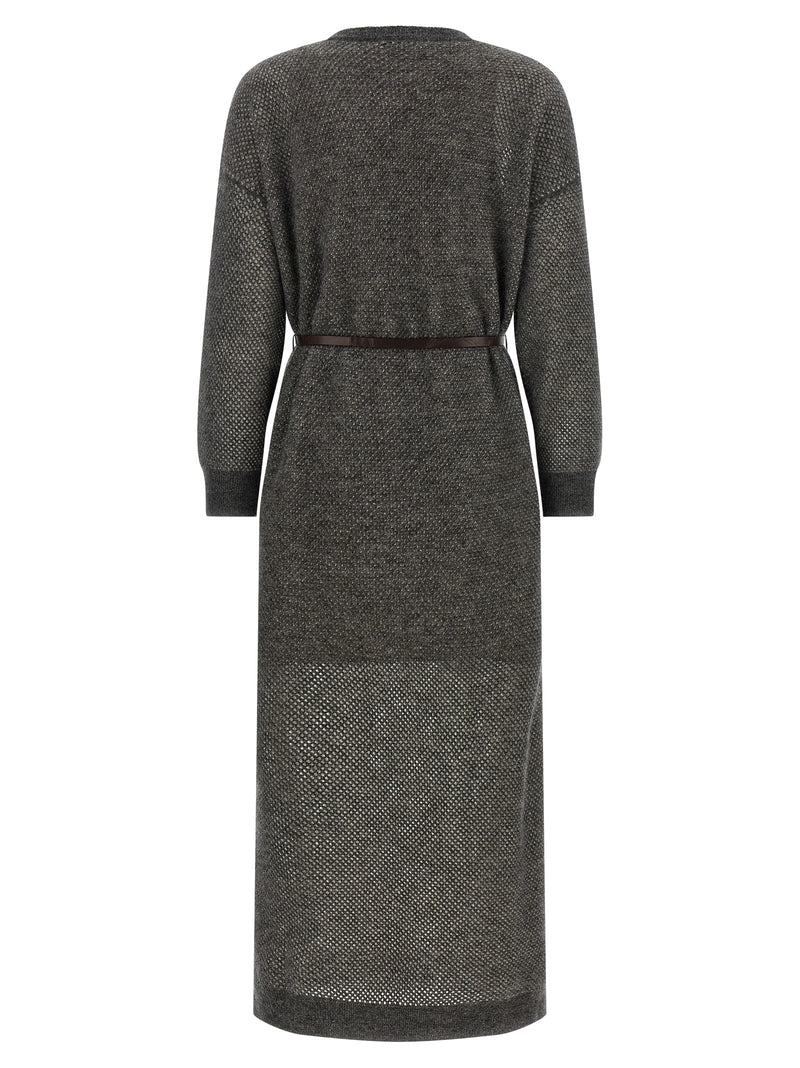 Gray Wool Midi Dress