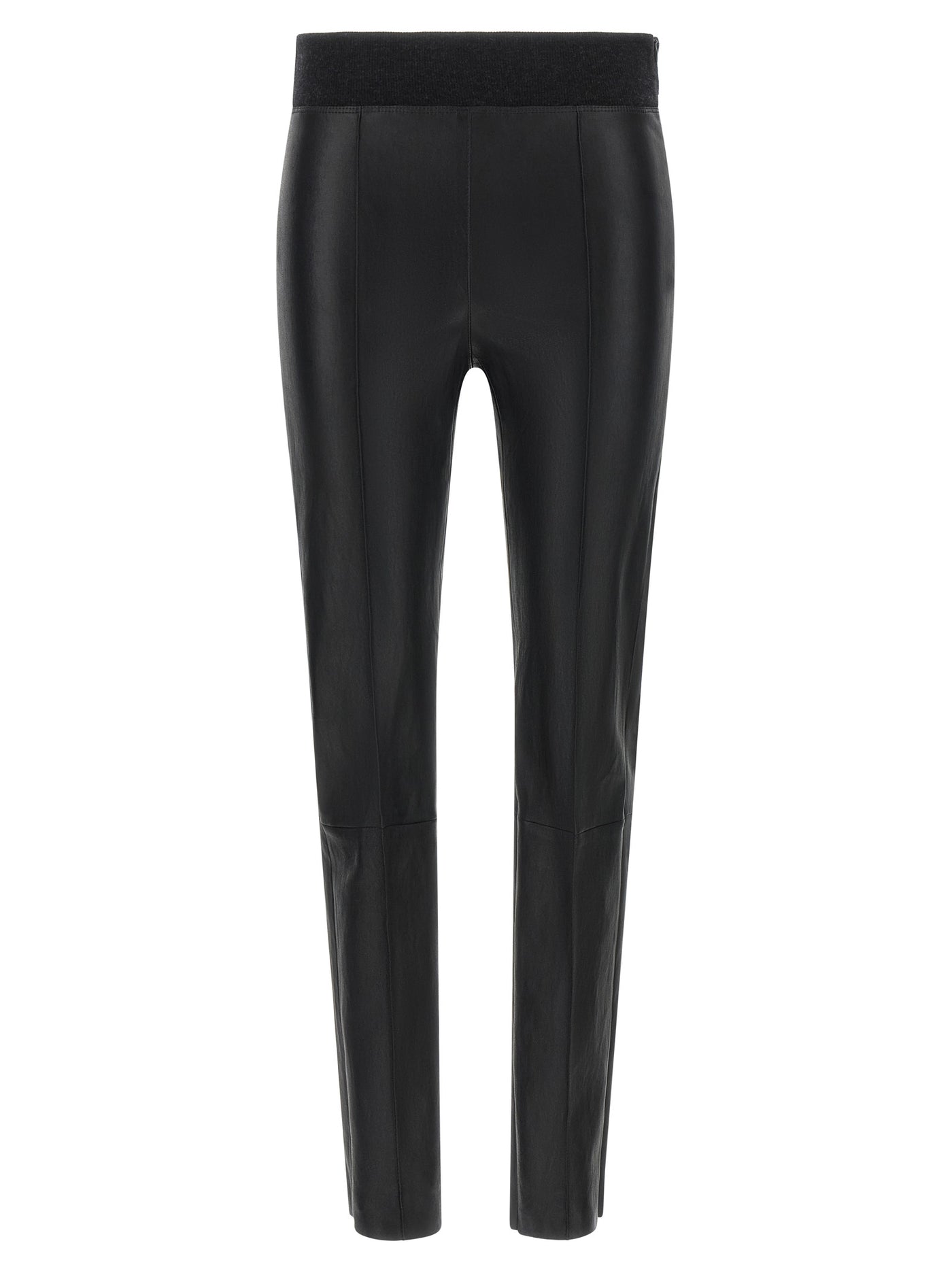 Black Lamb Leather Leggings