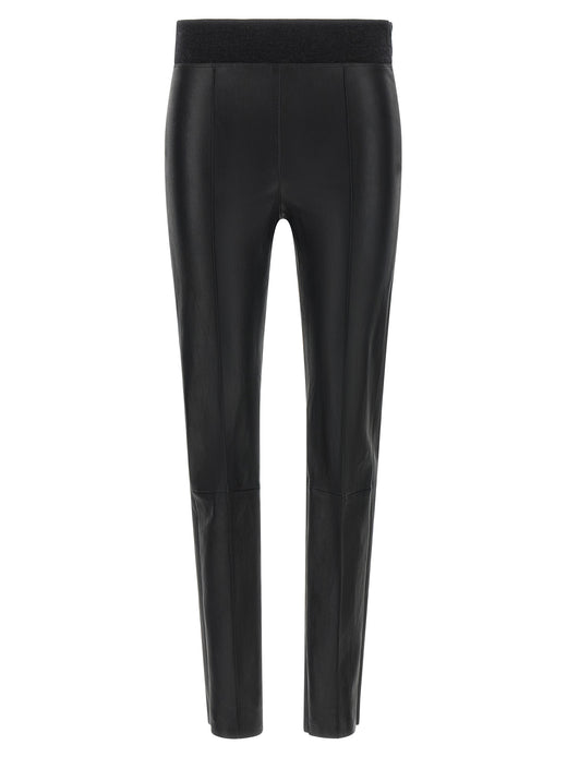 Black Lamb Leather Leggings