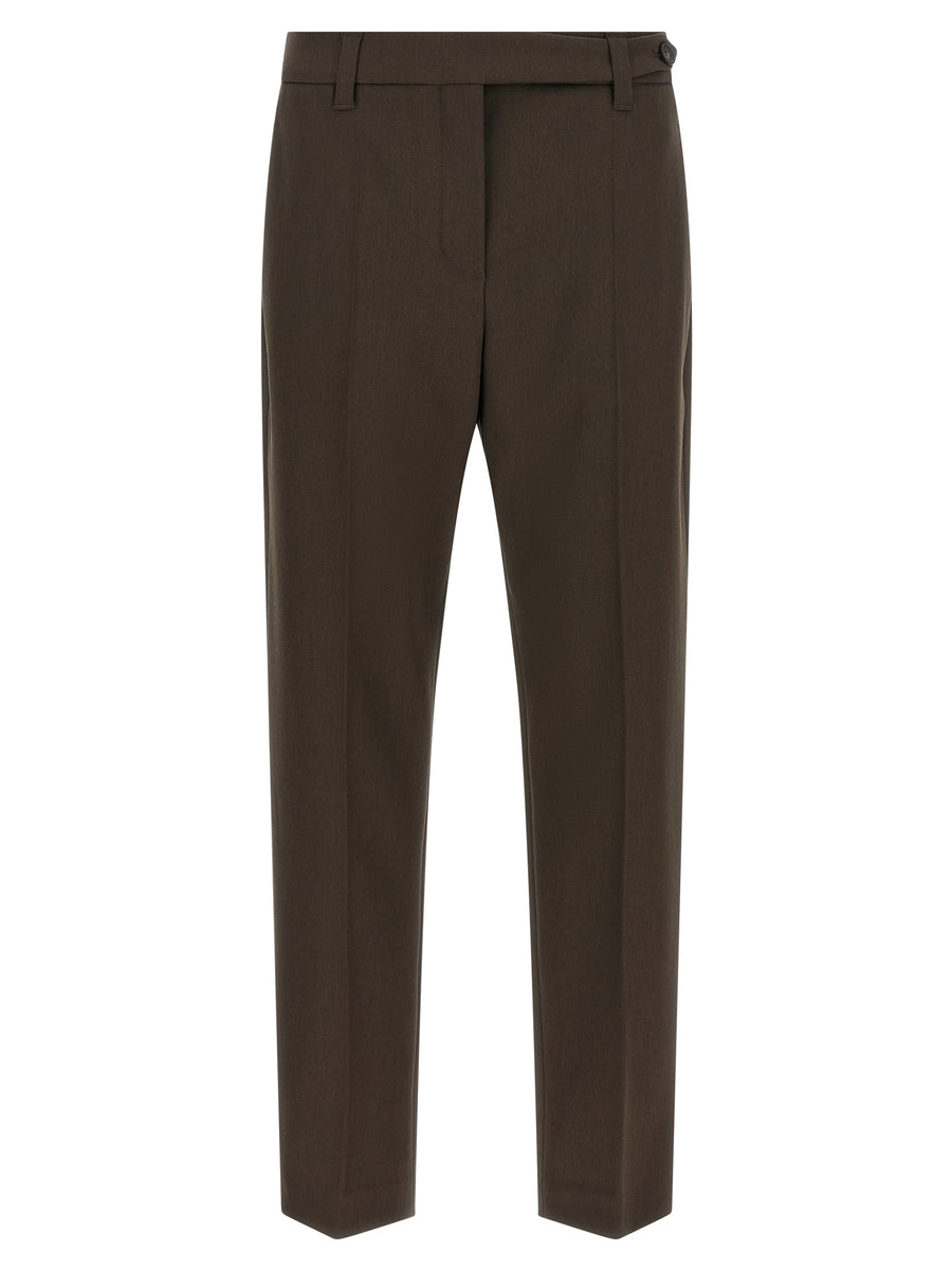 Brown Virgin Wool Dress Pants
