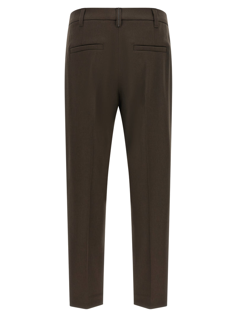 Brown Virgin Wool Dress Pants
