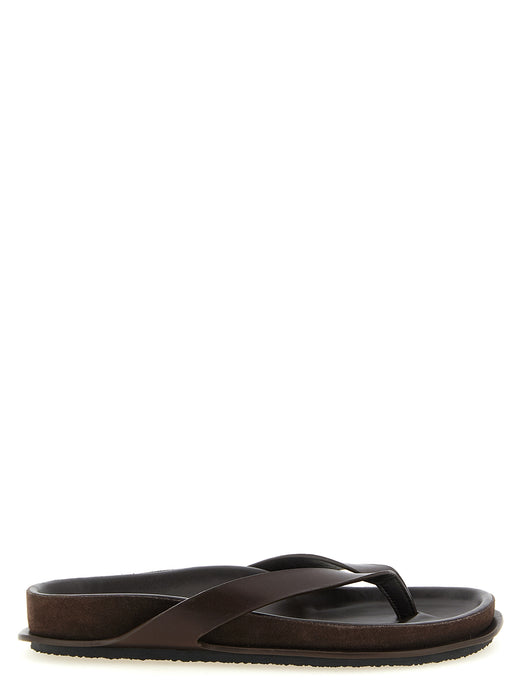 Brown Cowhide Slides