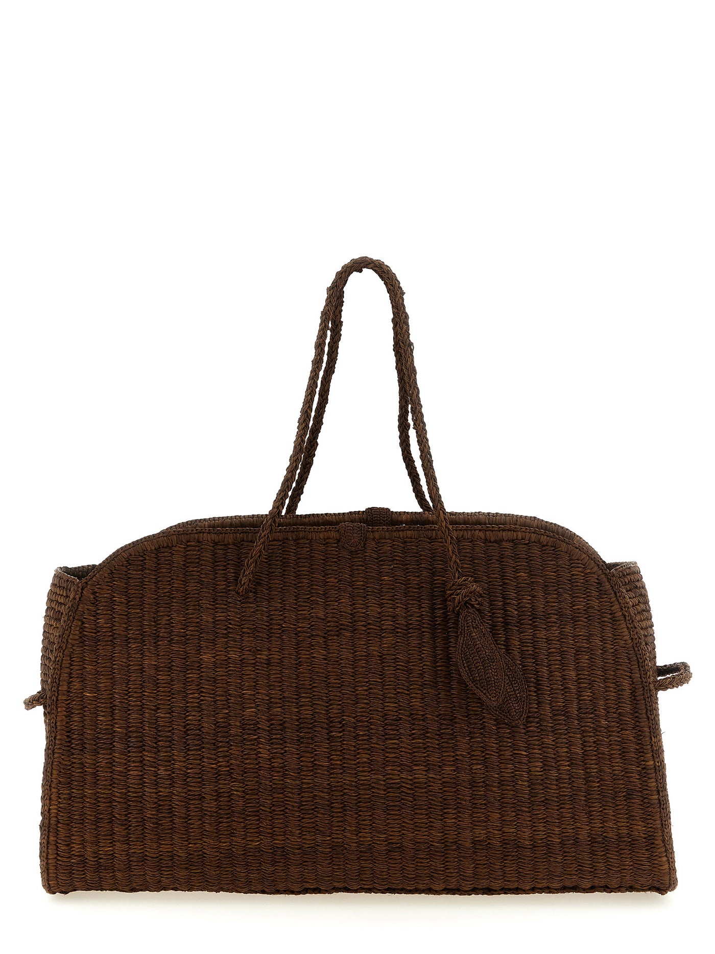 Brown Raffia Tote Bag