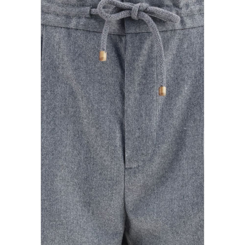 Gray Wool Oves Aries Casual Pants