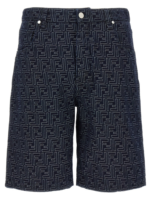 Blue Cotton Bermuda Shorts