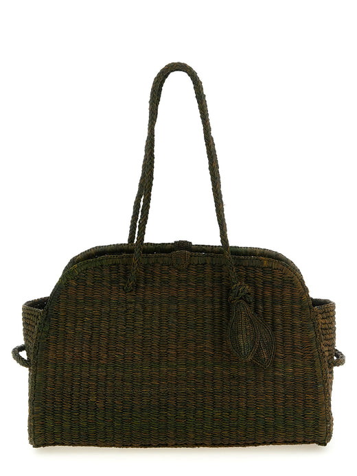 Bicolor Raffia Tote Bag