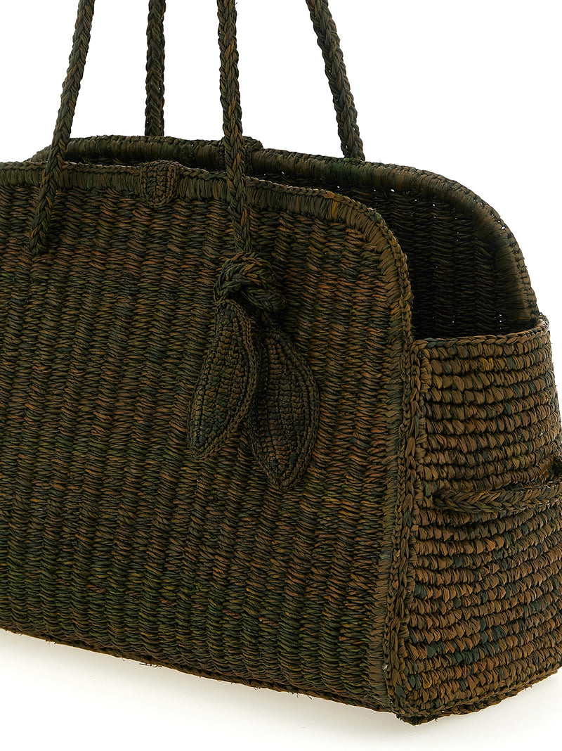 Bicolor Raffia Tote Bag