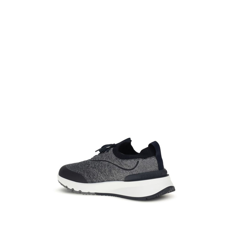 Gray Cotton Athletic Sneakers