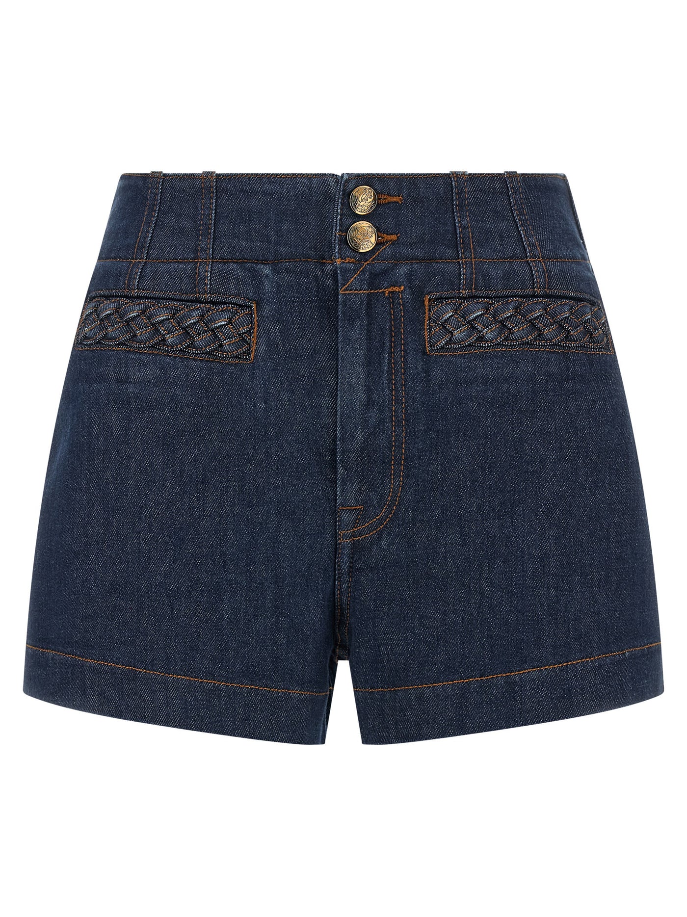 Blue Cotton Bermuda Shorts