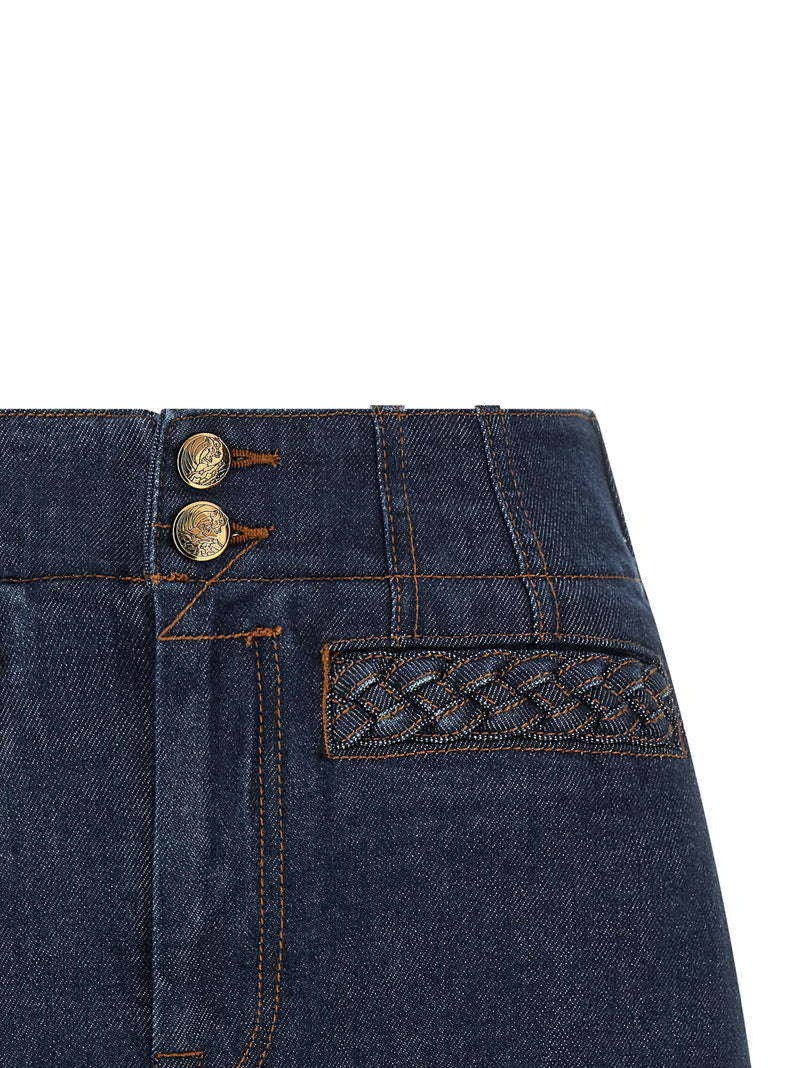 Blue Cotton Bermuda Shorts