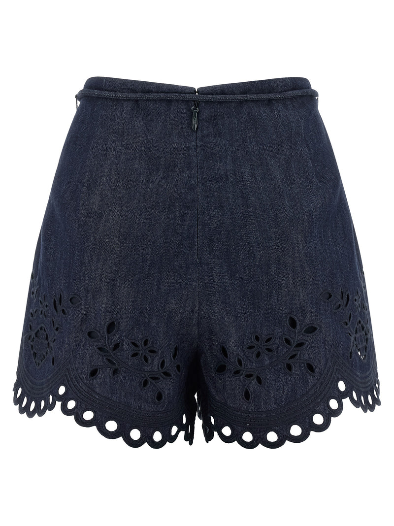 Blue Cotton Bermuda Shorts