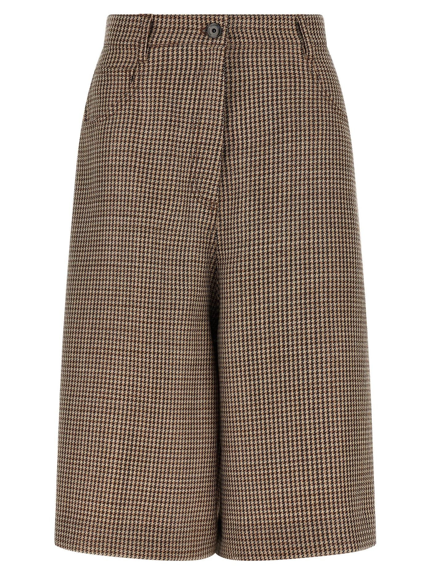 Brown Virgin Wool Bermuda Shorts