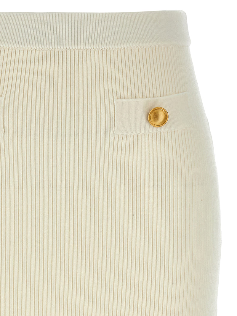 White Wool Midi Skirt