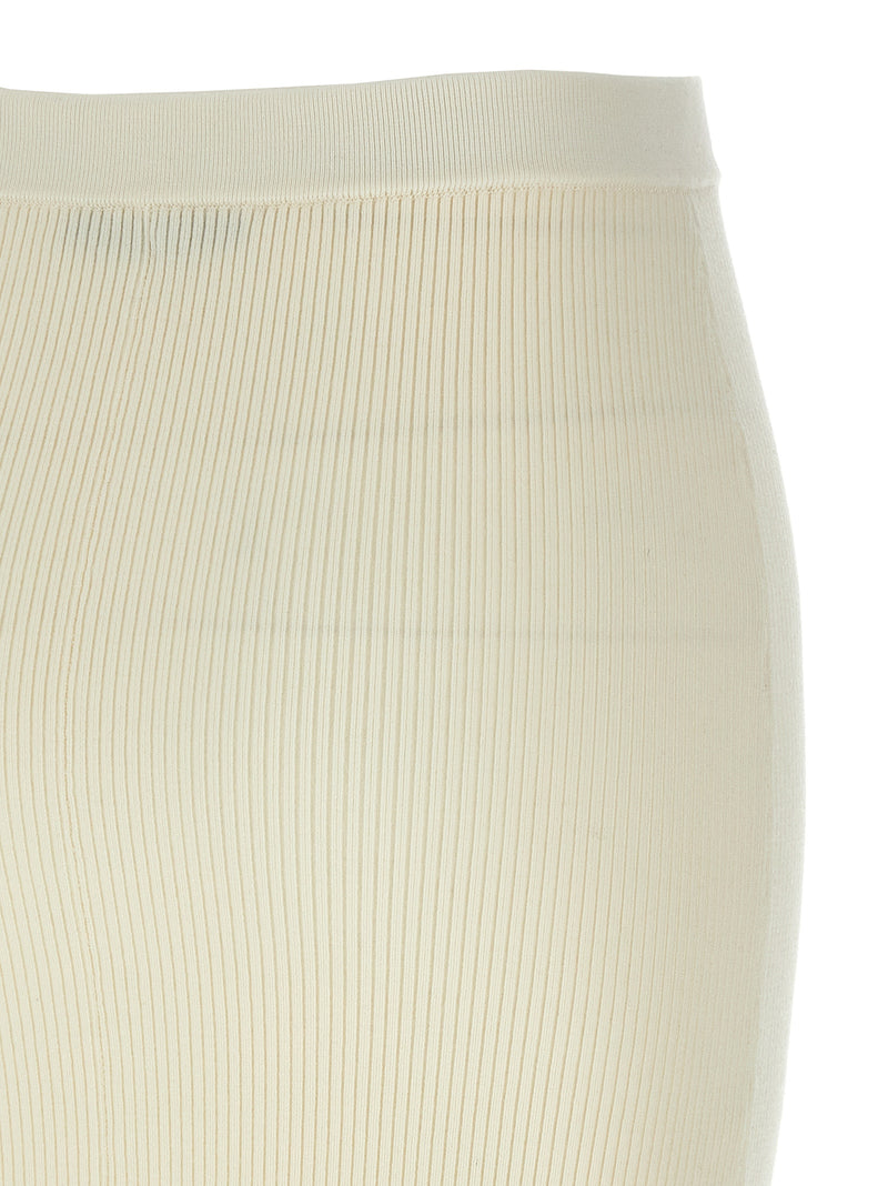 White Wool Midi Skirt