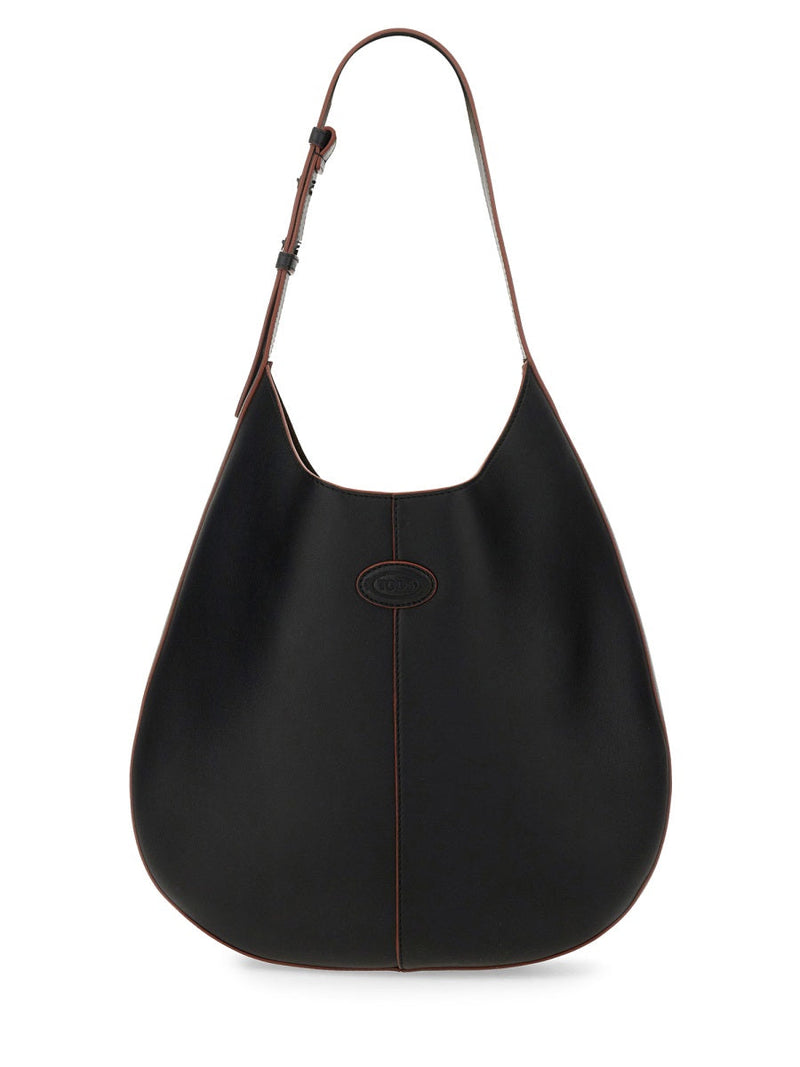 Tods Calfskin Hobo Bag — Black