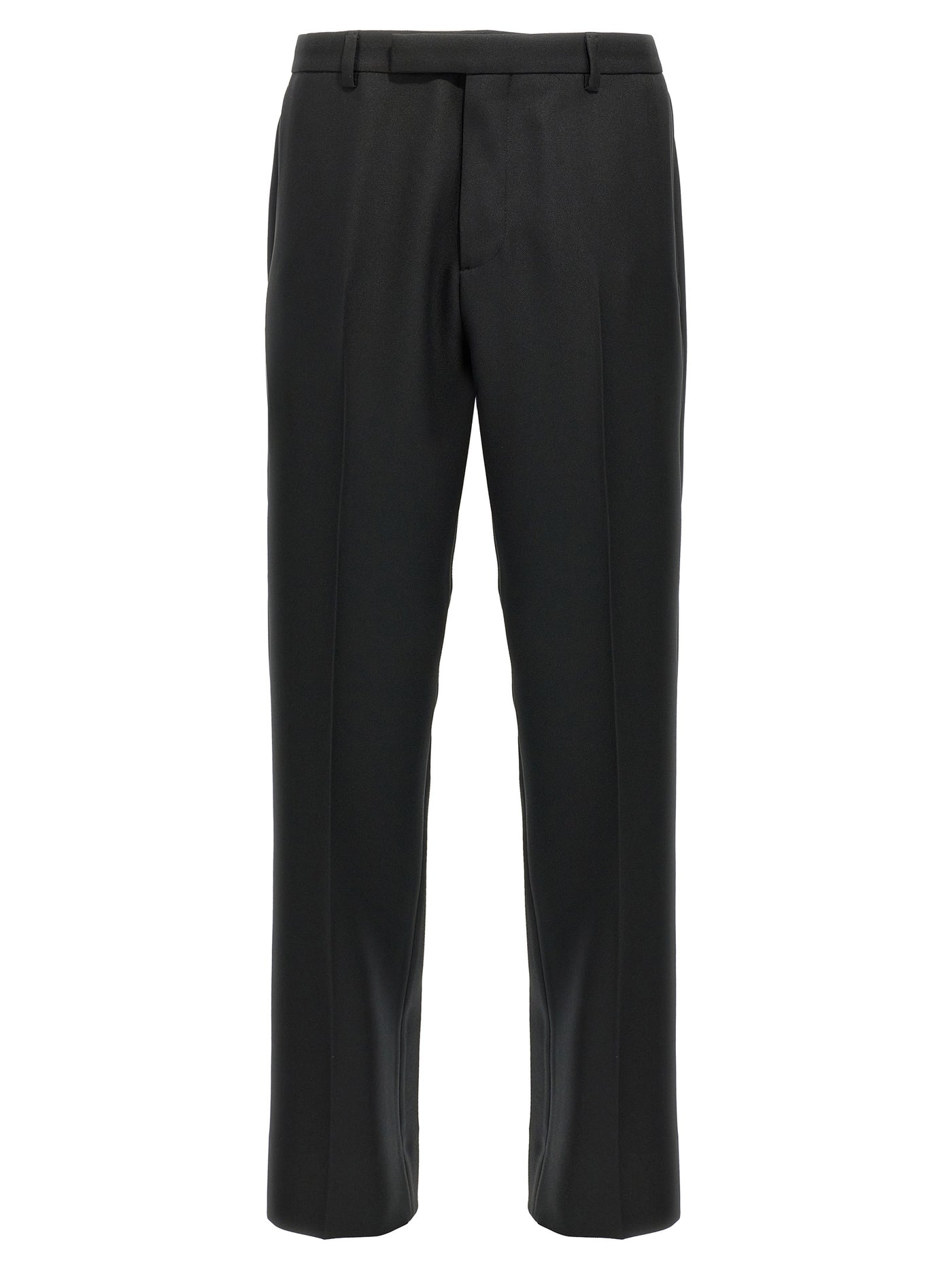 Black Polyester Casual Pants